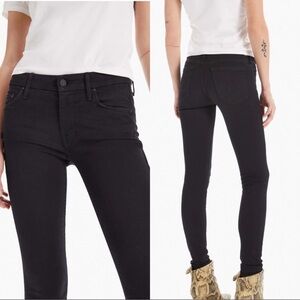 MOTHER Denim The Looker Not Guilty Black Skinny Jeans